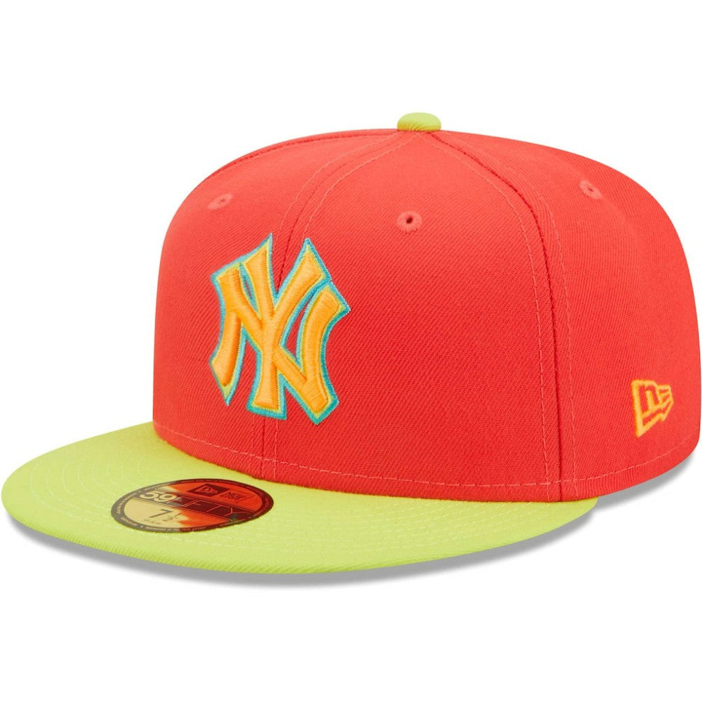 New York Yankees New Era   Lava Highlighter Combo 59FIFTY Fitted Hat - Red/Neon Green - New Era Online
