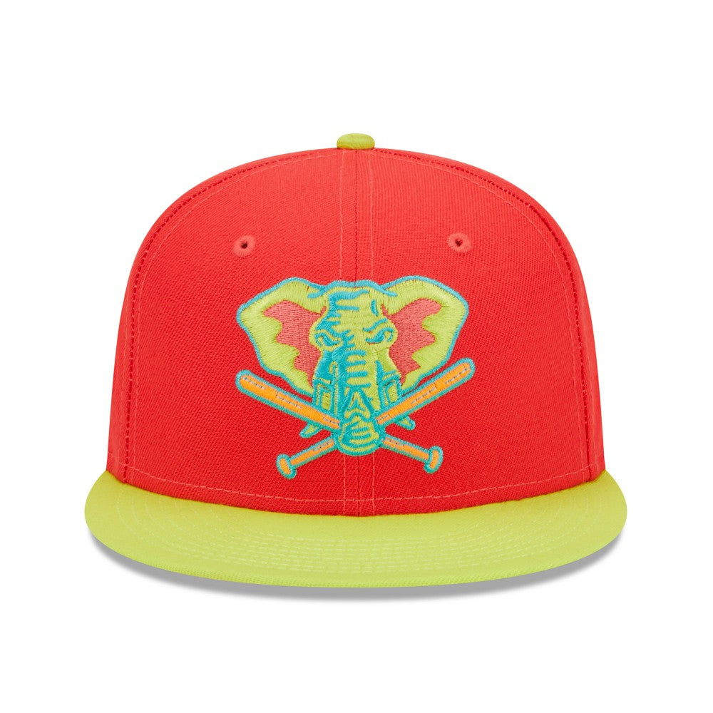 Athletics New Era 40th Anniversary Lava Highlighter Combo 59FIFTY Fitted Hat - Red/Neon Green - New Era on Sale