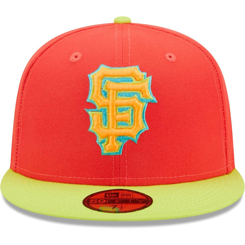San Francisco Giants New Era   Lava Highlighter Combo 59FIFTY Fitted Hat - Red/Neon Green - New Era Discount