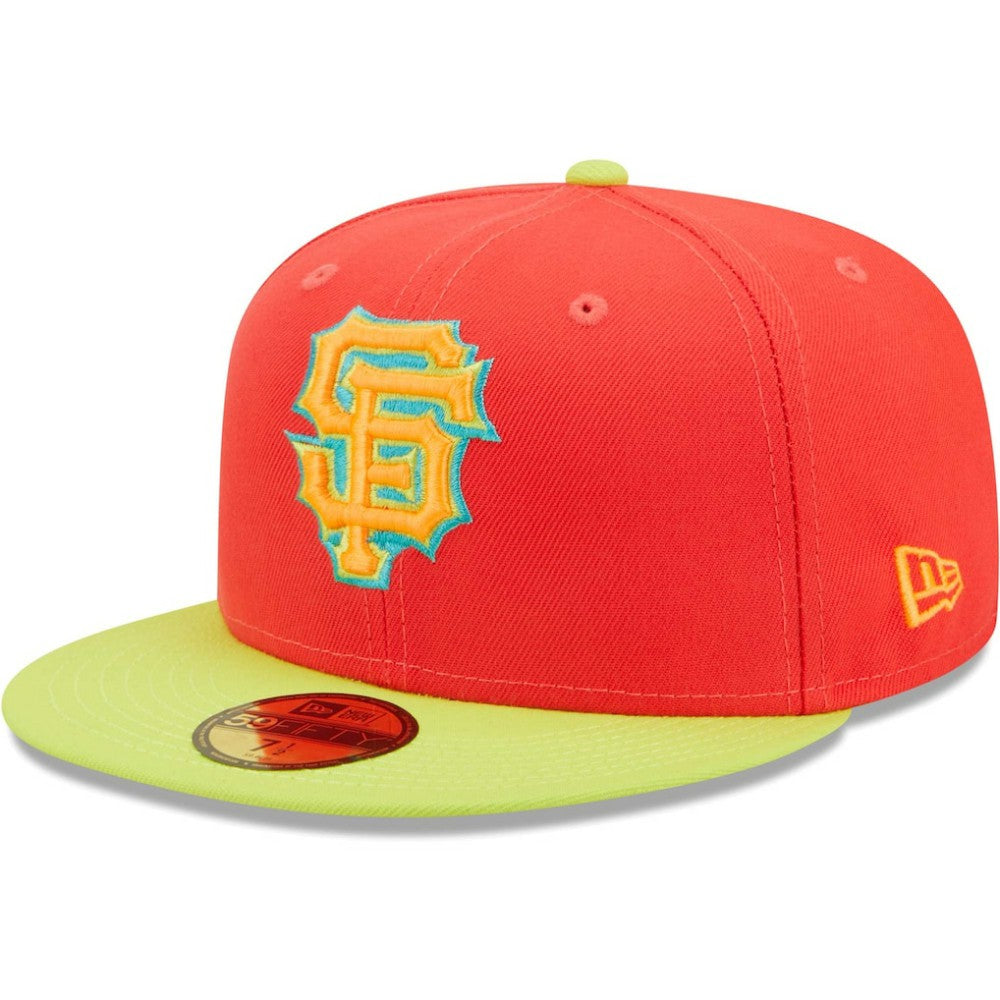 San Francisco Giants New Era   Lava Highlighter Combo 59FIFTY Fitted Hat - Red/Neon Green - New Era Discount