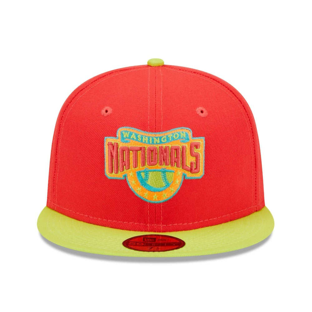 Washington Nationals New Era 2008 Inaugural Season  Lava Highlighter Combo 59FIFTY Fitted Hat - Red/Neon Green - New Era Sale
