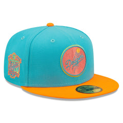 Los Angeles Dodgers New Era Vice Highlighter 59FIFTY Fitted Hat - Blue/Orange - New Era Sale