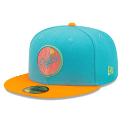 Los Angeles Dodgers New Era Vice Highlighter 59FIFTY Fitted Hat - Blue/Orange - New Era Sale