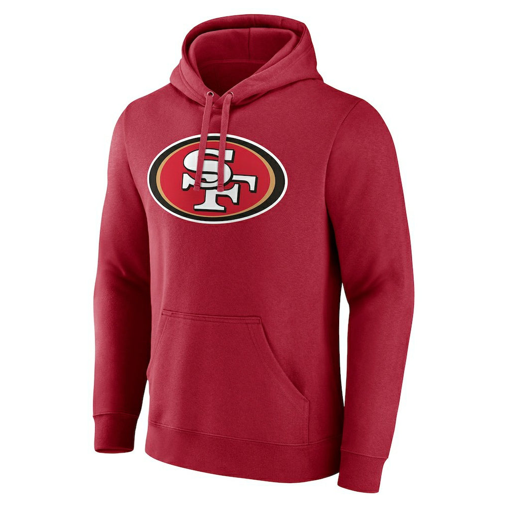San Francisco 49ers Team Authentic Personalized Name & Number Pullover Hoodie Scarlet