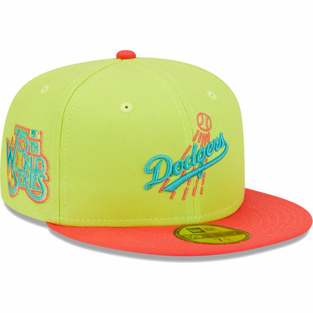 Los Angeles Dodgers New Era Cyber Highlighter 59FIFTY Fitted Hat - Green/Red - New Era Lifestyle
