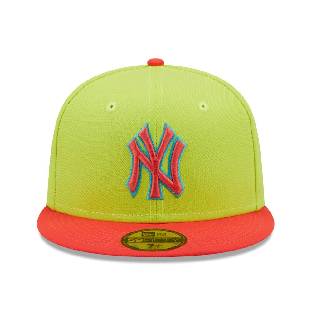 New York Yankees New Era Cyber Highlighter 59FIFTY Fitted Hat - Green/Red - New Era Online
