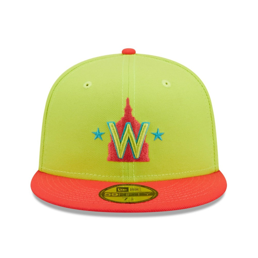 Washington Nationals New Era 2008 Inaugural Season Cyber Highlighter 59FIFTY Fitted Hat - Green/Red - New Era on Sale