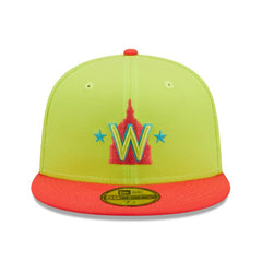 Washington Nationals New Era 2008 Inaugural Season Cyber Highlighter 59FIFTY Fitted Hat - Green/Red - New Era on Sale