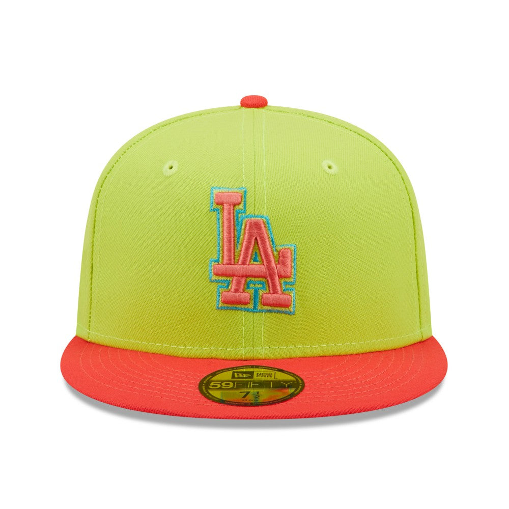 Los Angeles Dodgers New Era Cyber Highlighter 59FIFTY Fitted Hat - Green/Red - New Era Online