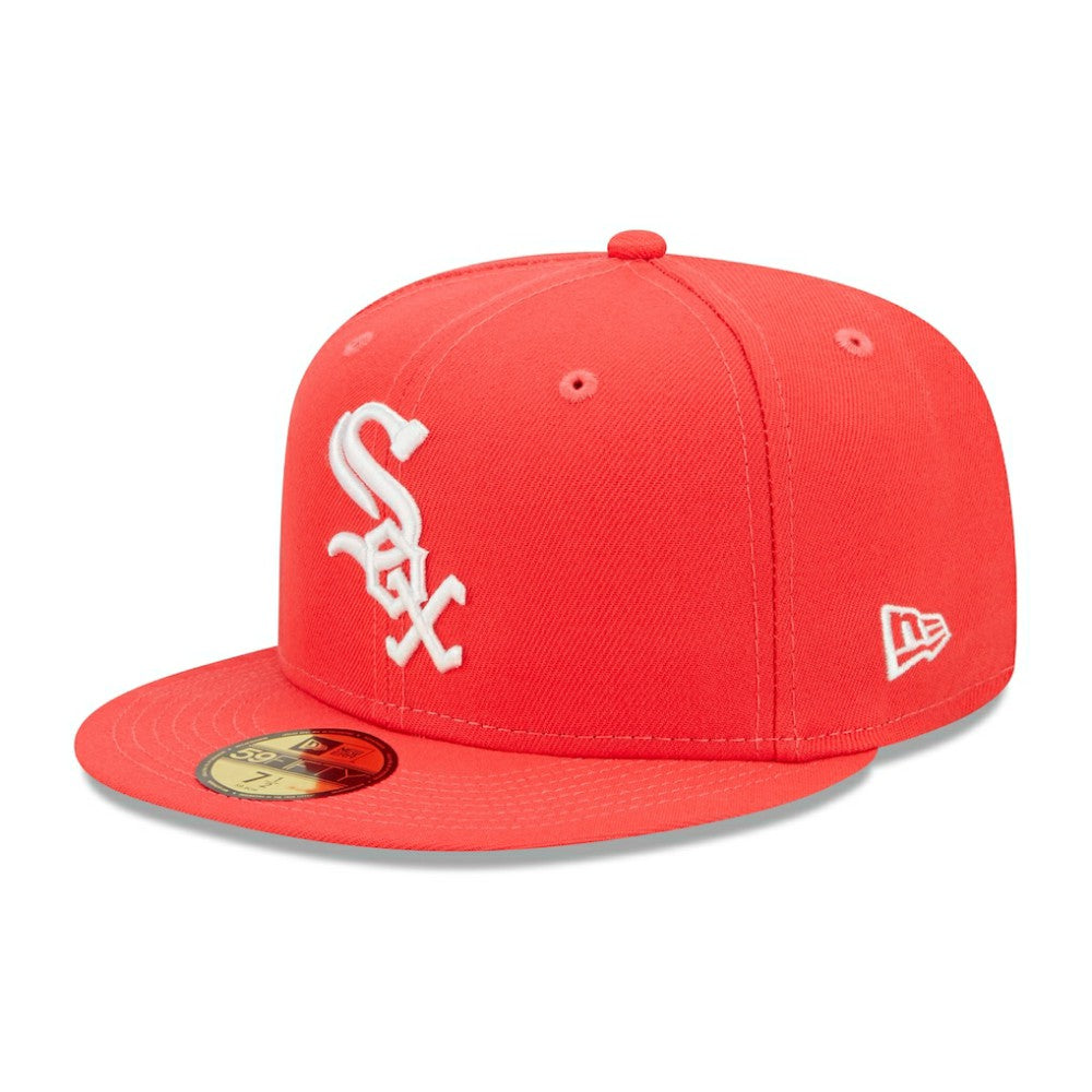 Chicago White Sox New Era Lava Highlighter Logo 59FIFTY Fitted Hat - Red - New Era on Sale
