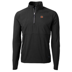 Cincinnati Bengals Cutter & Buck Adapt Eco Knit Hybrid Recycled Quarter-Zip Raglan Jacket Black