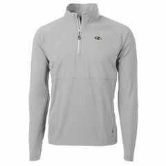Baltimore Ravens Cutter & Buck Adapt Eco Knit Hybrid Recycled Quarter-Zip Raglan Jacket Gray