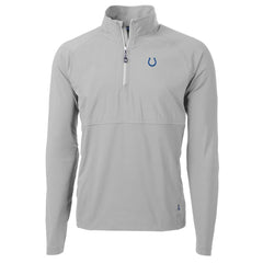 Indianapolis Colts Cutter & Buck Adapt Eco Knit Hybrid Recycled Quarter-Zip Raglan Jacket Gray
