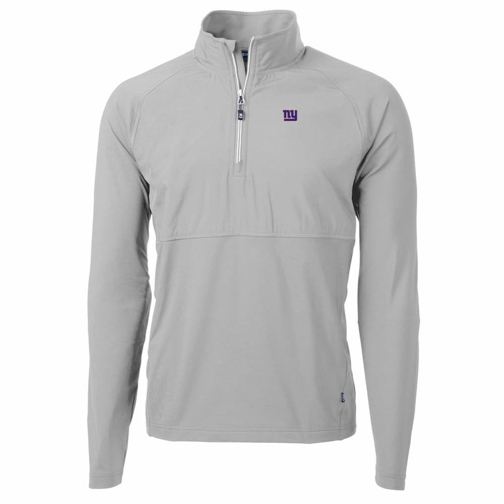 New York Giants Cutter & Buck Adapt Eco Knit Hybrid Recycled Quarter-Zip Raglan Jacket Gray