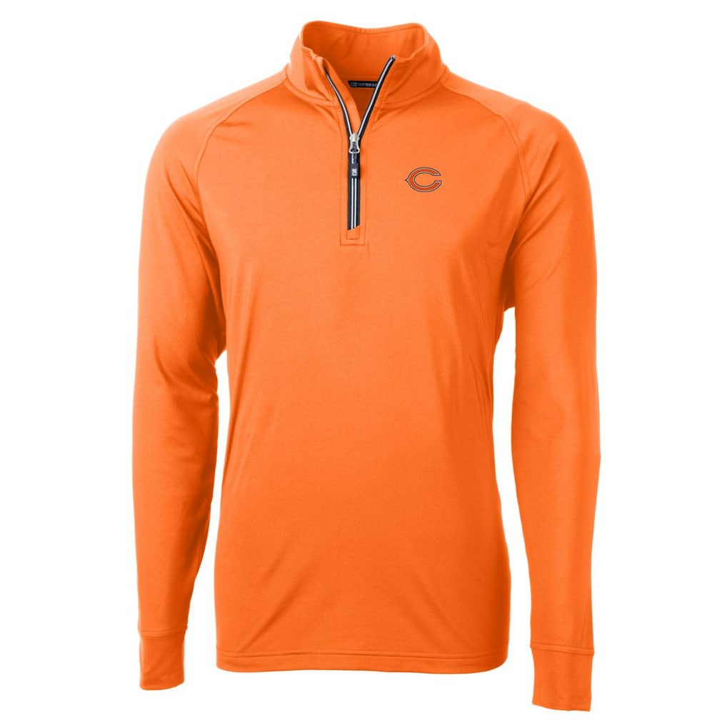 Chicago Bears Cutter & Buck Adapt Eco Knit Stretch Recycled Quarter-Zip Jacket Orange