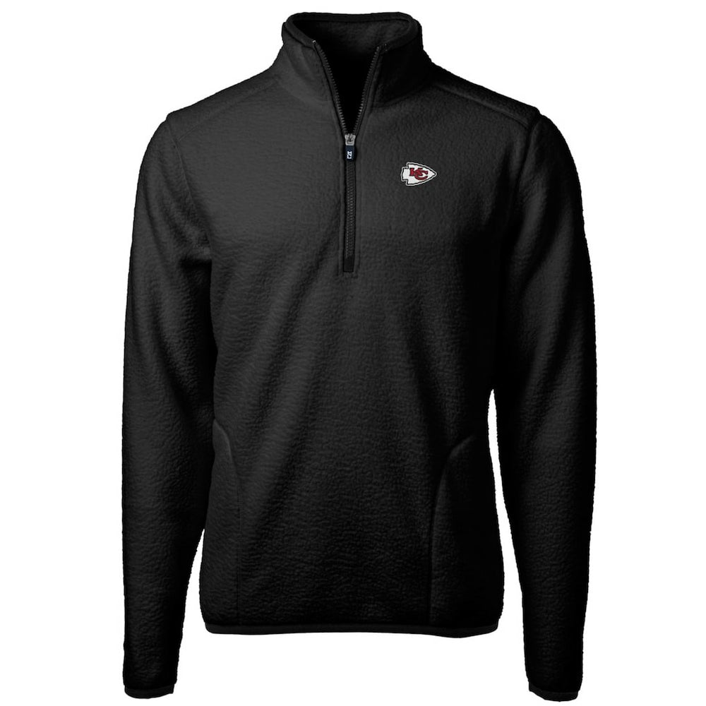 Kansas City Chiefs Cutter & Buck Cascade Eco Sherpa Fleece Quarter-Zip Pullover Jacket Black