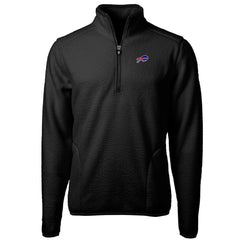 Buffalo Bills Cutter & Buck Big & Tall Cascade Eco Sherpa Fleece Quarter-Zip Pullover Jacket Black