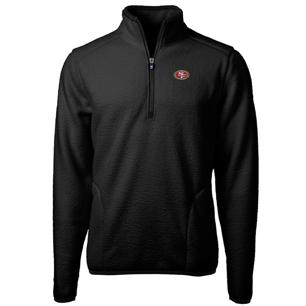 San Francisco 49ers Cutter & Buck Big & Tall Cascade Eco Sherpa Fleece Quarter-Zip Pullover Jacket Black