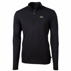Baltimore Ravens Cutter & Buck Big & Tall Virtue Eco Pique Quarter-Zip Pullover Jacket Black