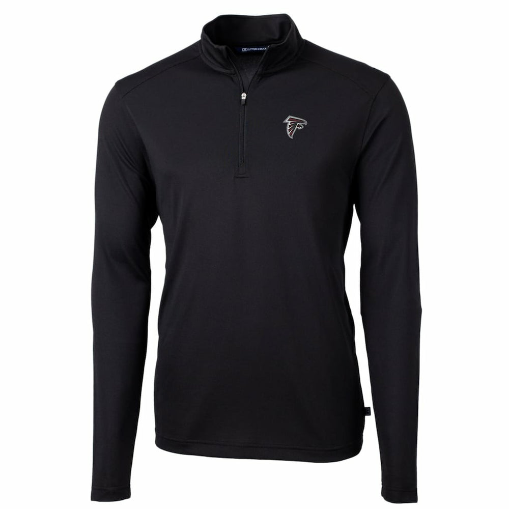 Atlanta Falcons Cutter & Buck Big & Tall Virtue Eco Pique Quarter-Zip Pullover Jacket Black