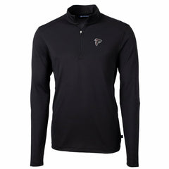 Atlanta Falcons Cutter & Buck Big & Tall Virtue Eco Pique Quarter-Zip Pullover Jacket Black