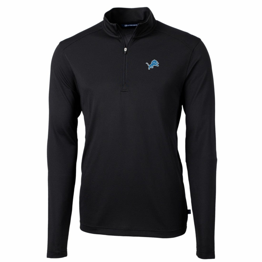 Detroit Lions Cutter & Buck Big & Tall Virtue Eco Pique Quarter-Zip Pullover Jacket Black