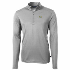 Green Bay Packers Cutter & Buck Big & Tall Virtue Eco Pique Quarter-Zip Pullover Jacket Gray