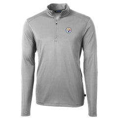 Pittsburgh Steelers Cutter & Buck Big & Tall Virtue Eco Pique Quarter-Zip Pullover Jacket Gray