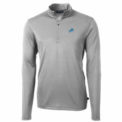 Detroit Lions Cutter & Buck Big & Tall Virtue Eco Pique Quarter-Zip Pullover Jacket Gray