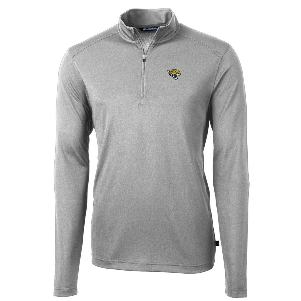 Jacksonville Jaguars Cutter & Buck Big & Tall Virtue Eco Pique Quarter-Zip Pullover Jacket Gray