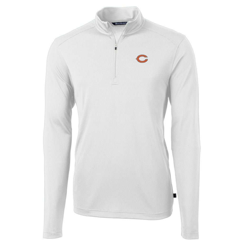 Chicago Bears Cutter & Buck Big & Tall Virtue Eco Pique Quarter-Zip Pullover Jacket White
