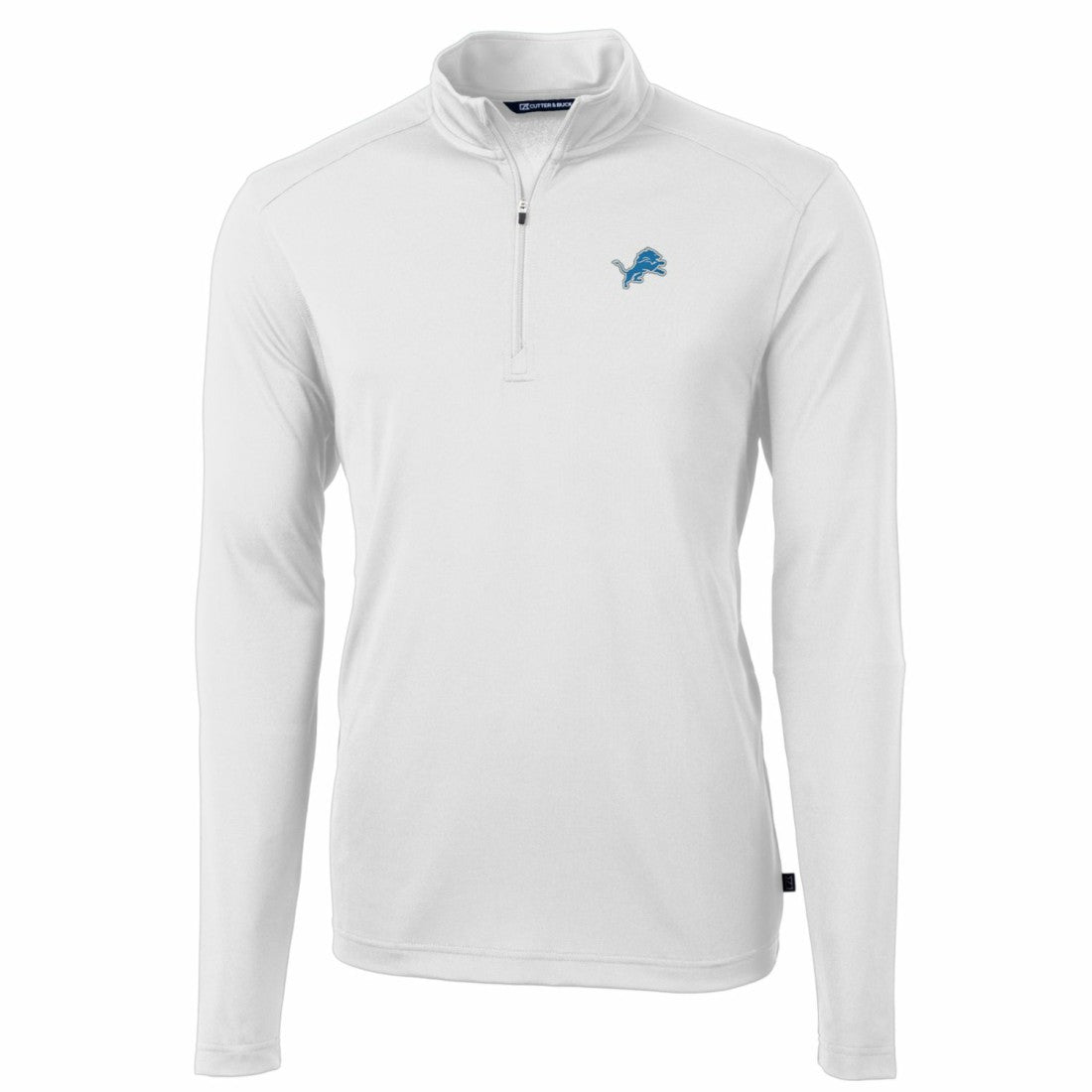 Detroit Lions Cutter & Buck Big & Tall Virtue Eco Pique Quarter-Zip Pullover Jacket White