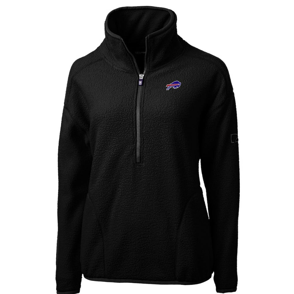 Buffalo Bills Cutter & Buck Women's Cascade Eco Sherpa Fleece Half-Zip Pullover Jacket Black