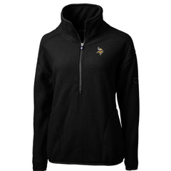 Minnesota Vikings Cutter & Buck Women's Cascade Eco Sherpa Fleece Half-Zip Pullover Jacket Black