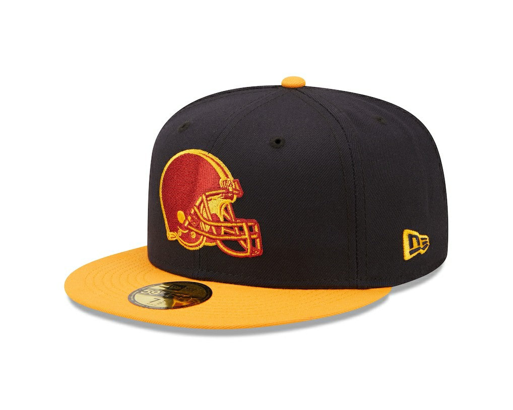 Cleveland Browns New Era 60th Anniversary 59FIFTY Fitted Hat Navy/Gold