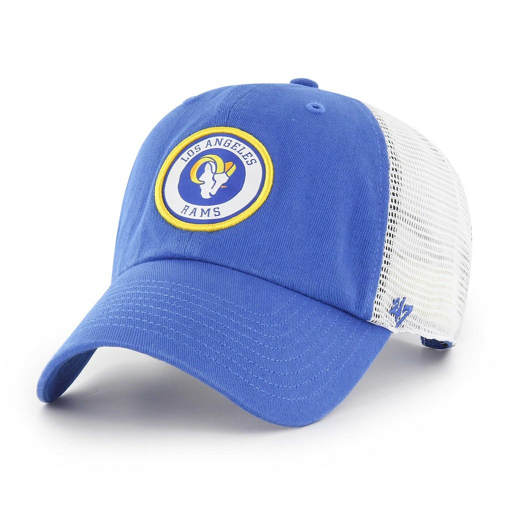 47 brand Los Angeles Rams '47 Highline Clean Up Trucker Snapback Hat Royal/White