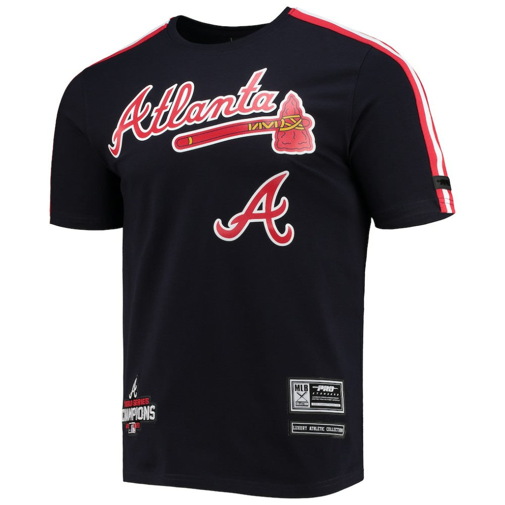 Atlanta Braves Pro Standard Taping T-Shirt - Navy/Red - MLB Lifestyle