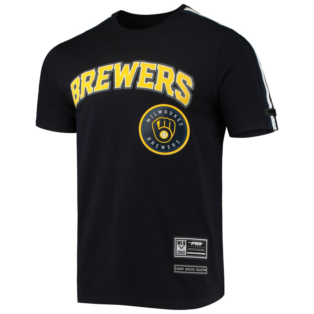 Milwaukee Brewers Pro Standard Taping T-Shirt - Navy/ - MLB Discount