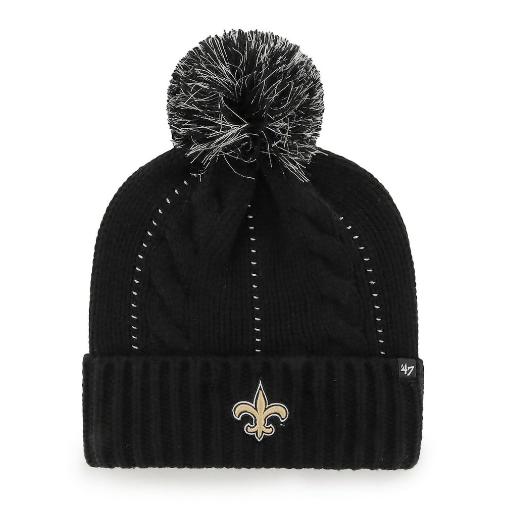 47 brand New Orleans Saints '47 Women's Bauble Cuffed Knit Hat with Pom Black