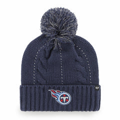47 brand Tennessee Titans '47 Women's Bauble Cuffed Knit Hat with Pom Navy