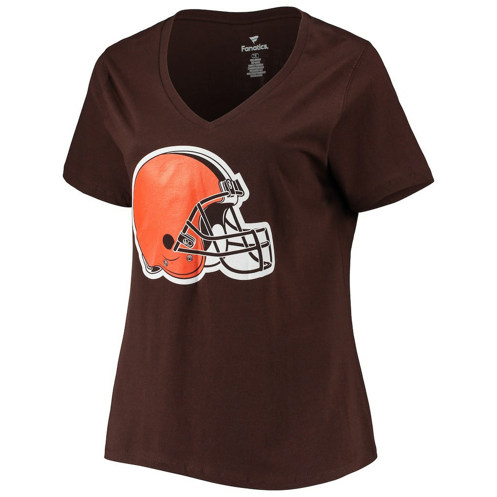 Fanatics Deshaun Watson Cleveland Browns Women's Plus Size Player Name & Number V-Neck T-Shirt Brown