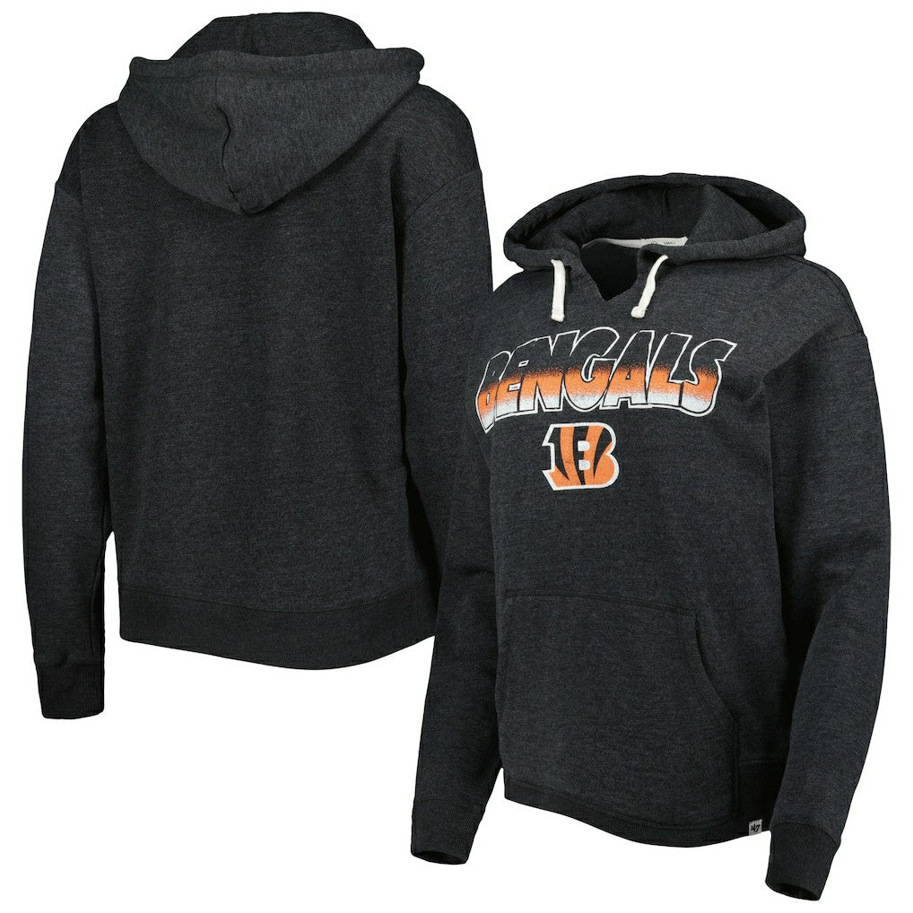 47 brand Cincinnati Bengals '47 Women's Color Rise Kennedy Pullover Hoodie Black