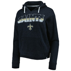 47 brand New Orleans Saints '47 Women's Color Rise Kennedy Notch Neck Pullover Hoodie Black