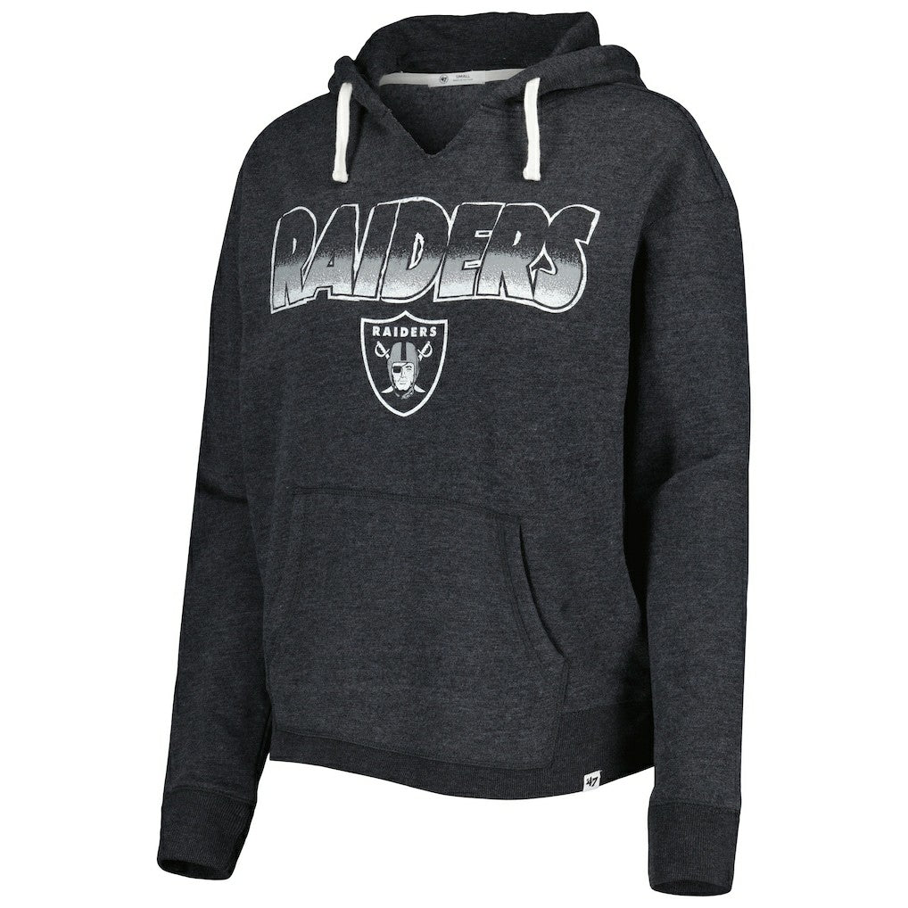 47 brand Las Vegas Raiders '47 Women's Color Rise Kennedy Notch Neck Pullover Hoodie Black