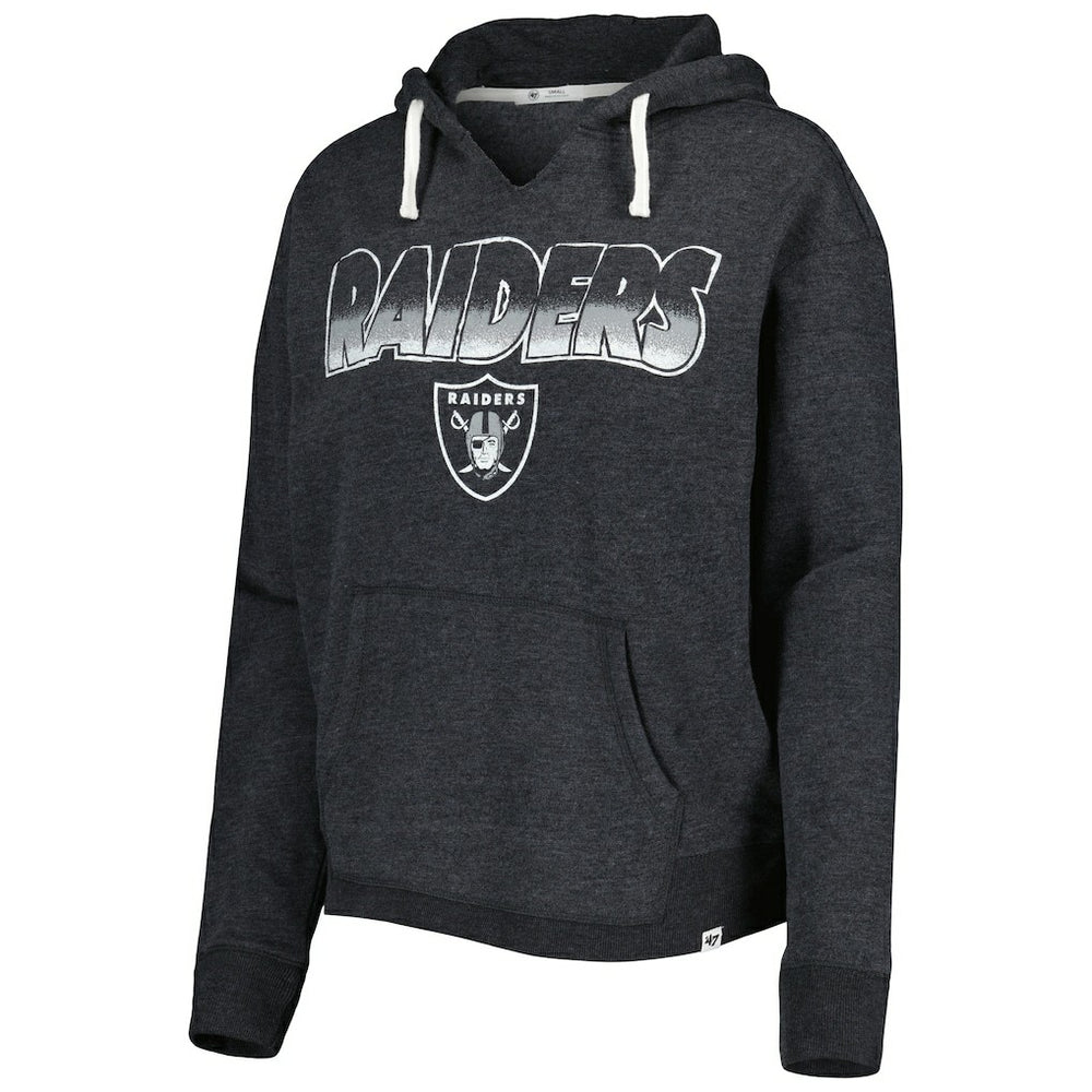 47 brand Las Vegas Raiders '47 Women's Color Rise Kennedy Notch Neck Pullover Hoodie Black