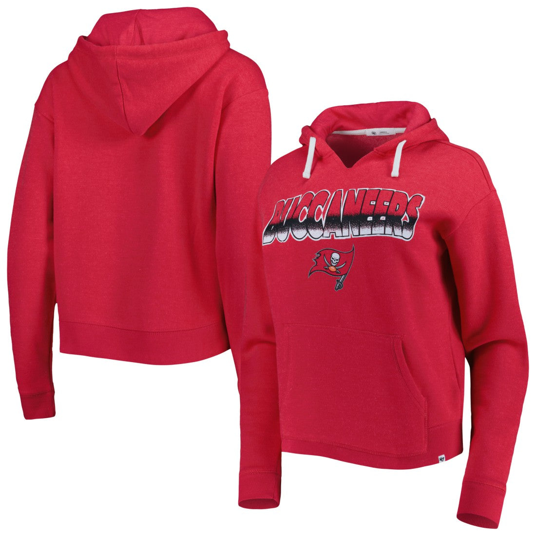 47 brand Tampa Bay Buccaneers '47 Women's Color Rise Kennedy Notch Neck Pullover Hoodie Red