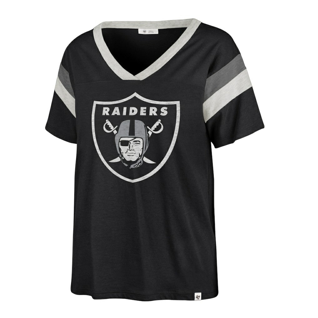 47 brand Las Vegas Raiders '47 Women's Phoenix V-Neck T-Shirt Black
