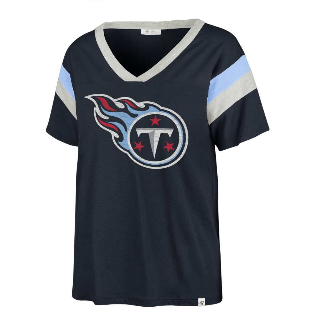 47 brand Tennessee Titans '47 Women's Phoenix V-Neck T-Shirt Navy