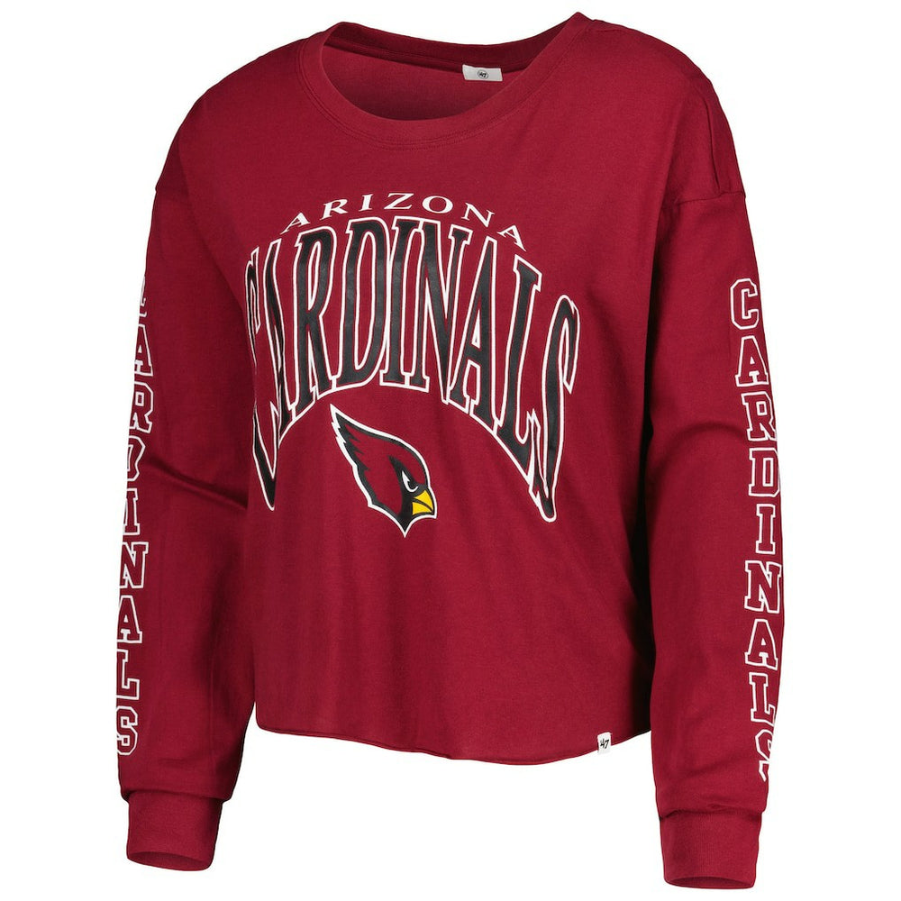 47 brand Arizona Cardinals '47 Women's Skyler Parkway Cropped Long Sleeve T-Shirt Cardinal