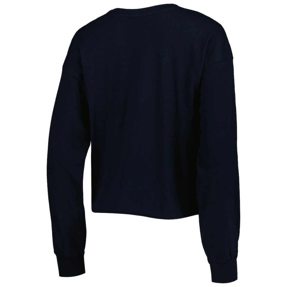 47 brand New Orleans Saints '47 Women's Skyler Parkway Cropped Long Sleeve T-Shirt Black